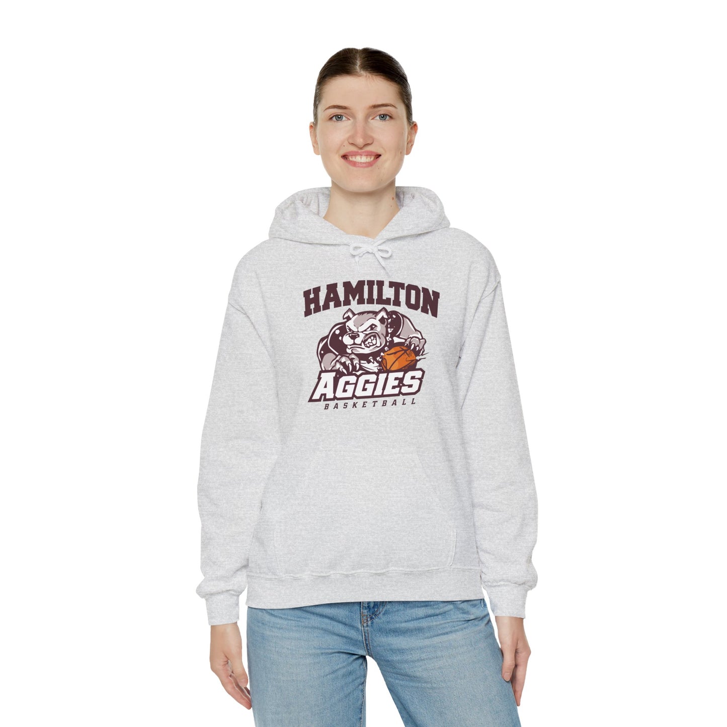 Adult Hoodie Sweatshirt \ Hamilton Aggies Basketball \ HABB1