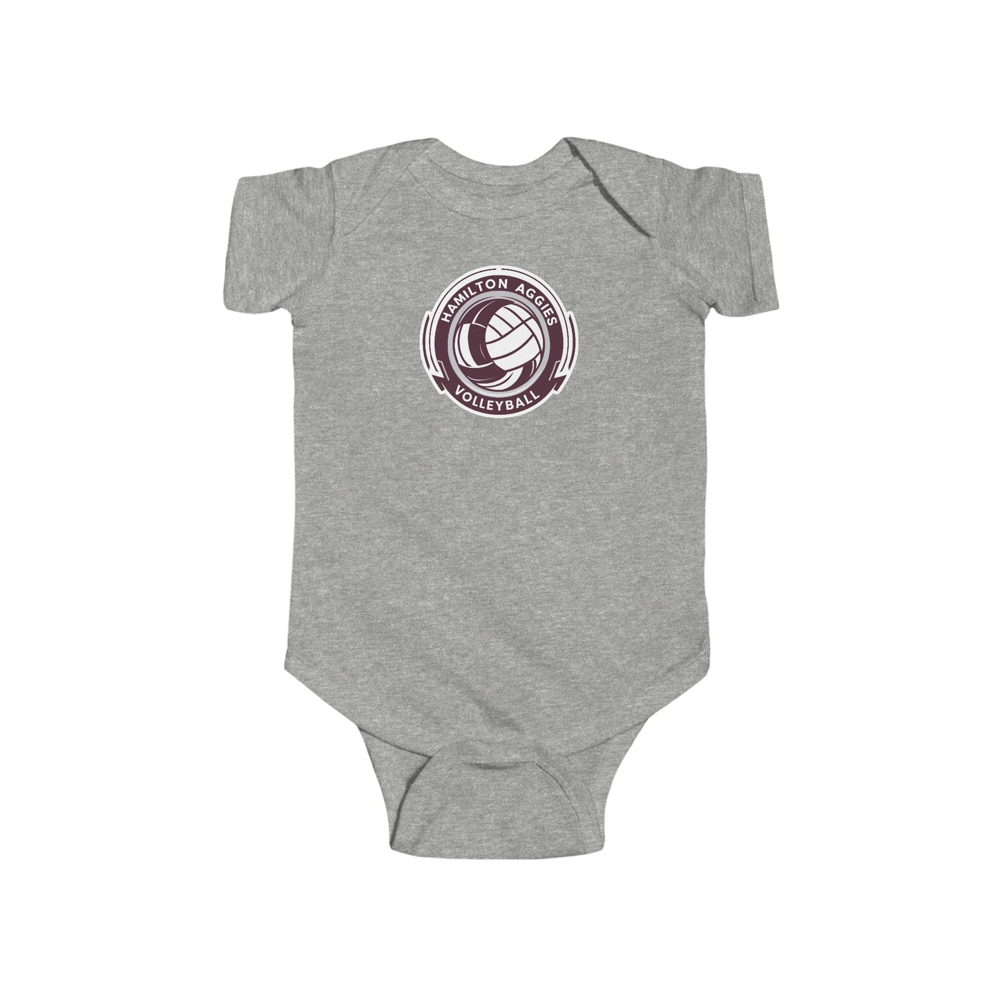 Short Sleeve Baby Bodysuit \ Hamilton Aggies Volleyball \ HAV1