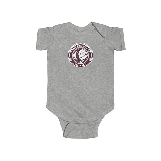 Short Sleeve Baby Bodysuit \ Hamilton Aggies Volleyball \ HAV1