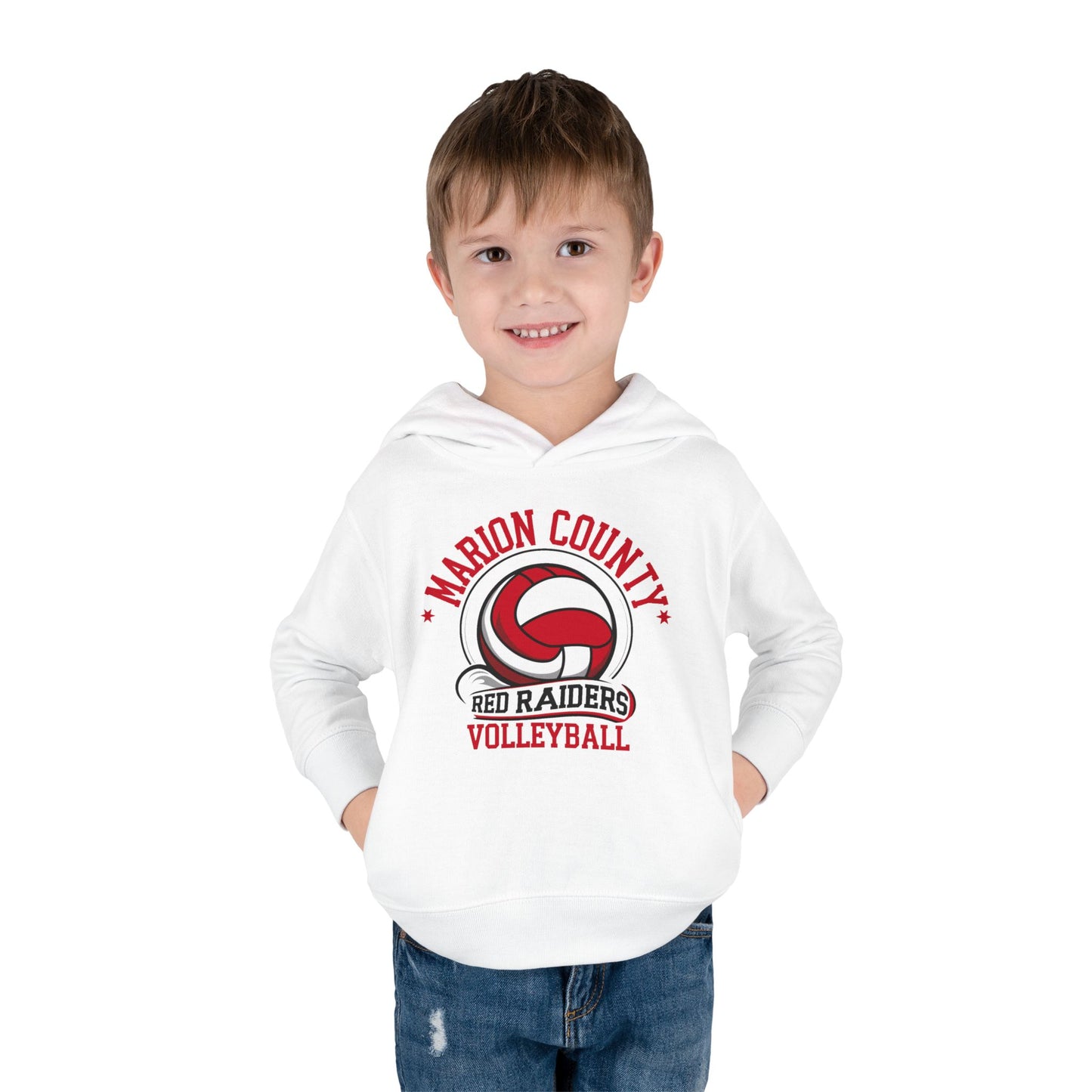 Toddler Hoodie Sweatshirt \ Marion County Red Raiders Volleyball \ MCV1