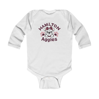 Long Sleeve Baby Bodysuit \ Hamilton Aggies \ HAG3