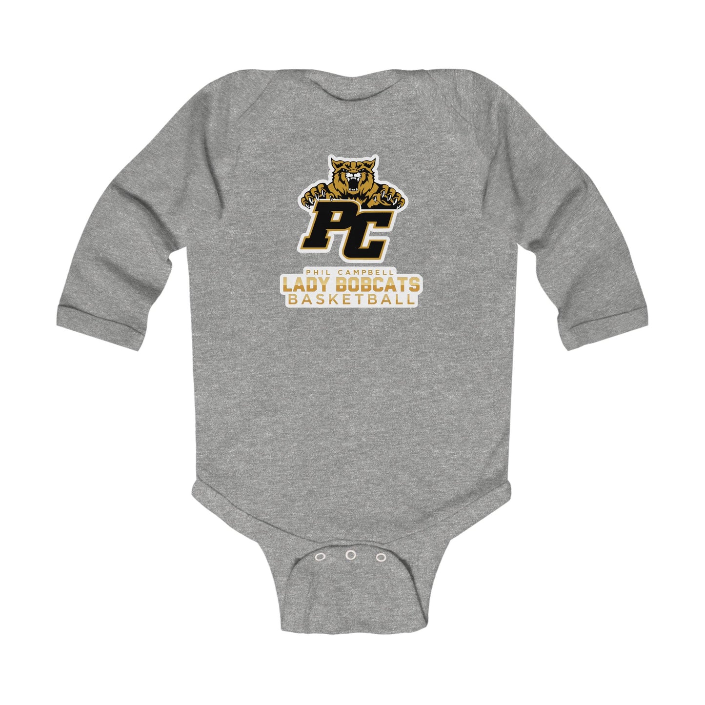 Long Sleeve Baby Bodysuit \ Phil Campbell Bobcats Basketball \ PCBBKG1