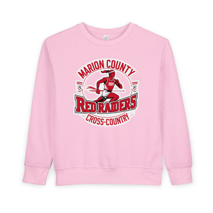 Toddler Crewneck Sweatshirt \ Marion County Red Raiders Cross-Country \ MCCC2