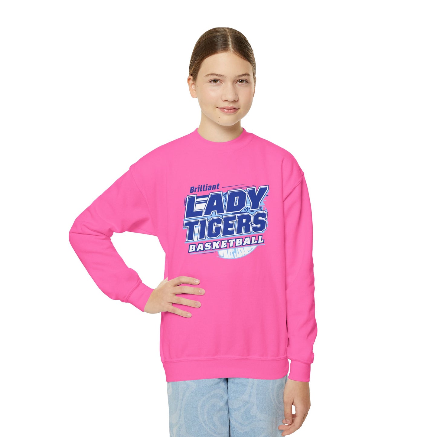Youth Crewneck Sweatshirt \ Brilliant Tigers Basketball \ BTBKG2