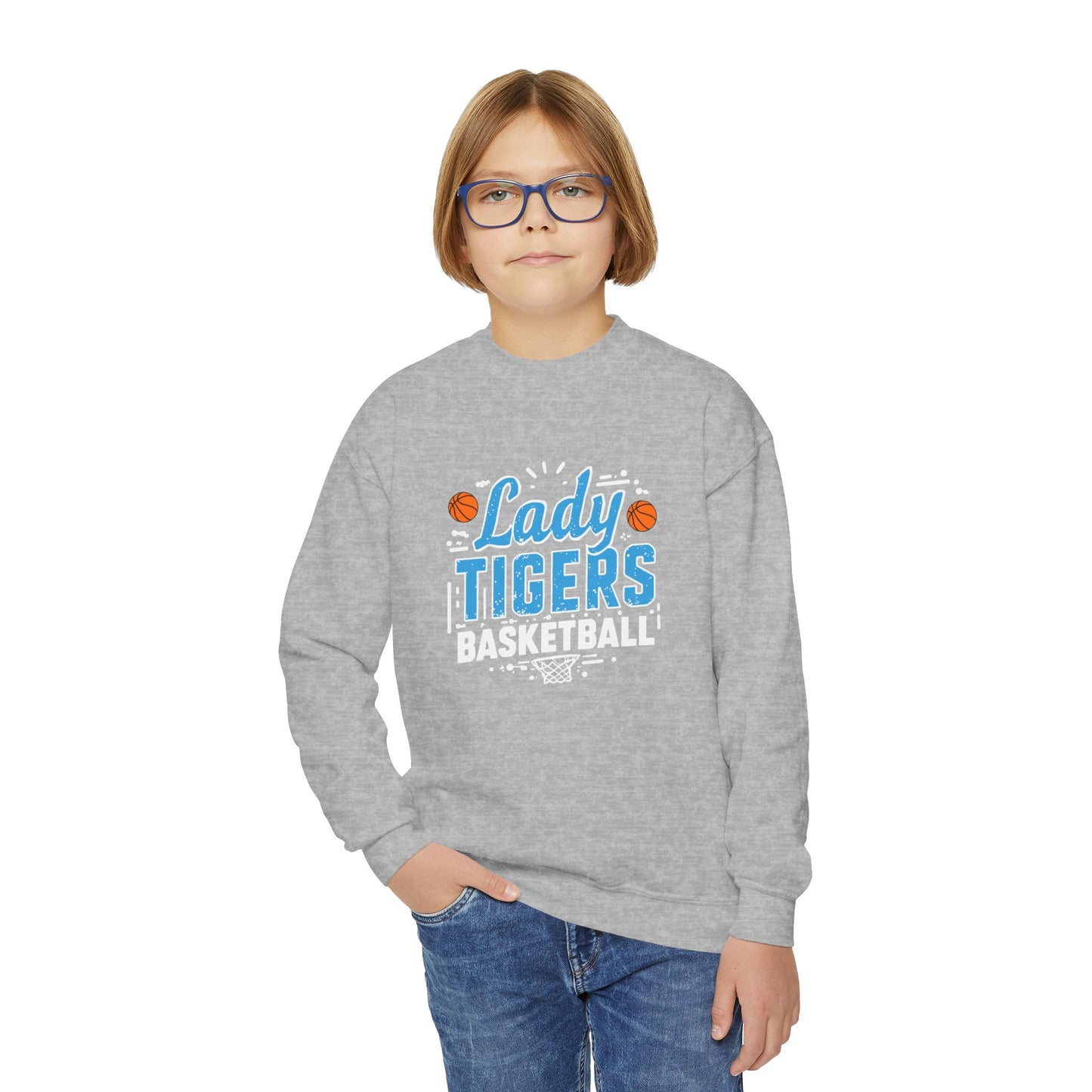 Youth Crewneck Sweatshirt \ Brilliant Tigers Basketball \ BTBKG1