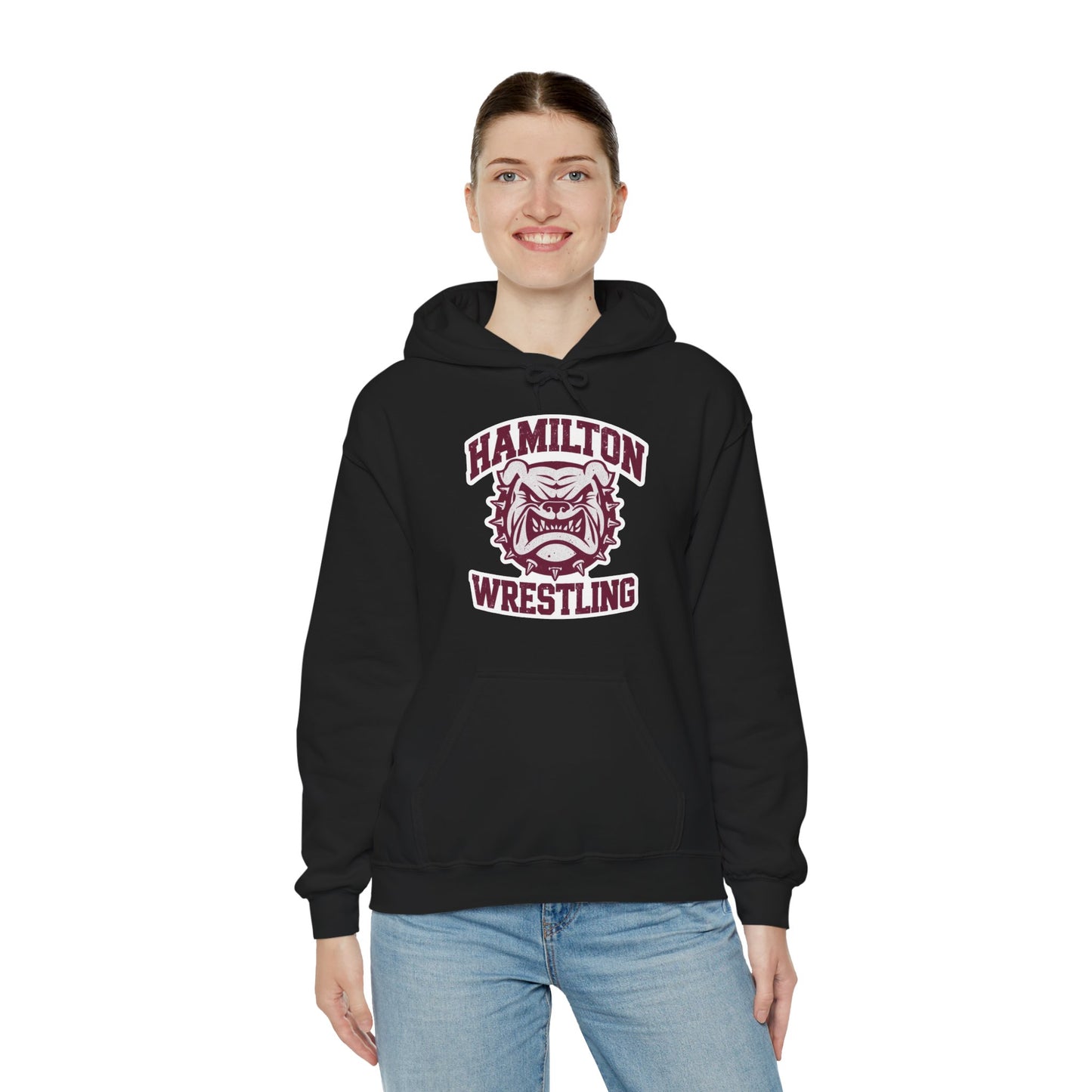 Adult Hoodie Sweatshirt \ Hamilton Aggies Wrestling \ HAW2
