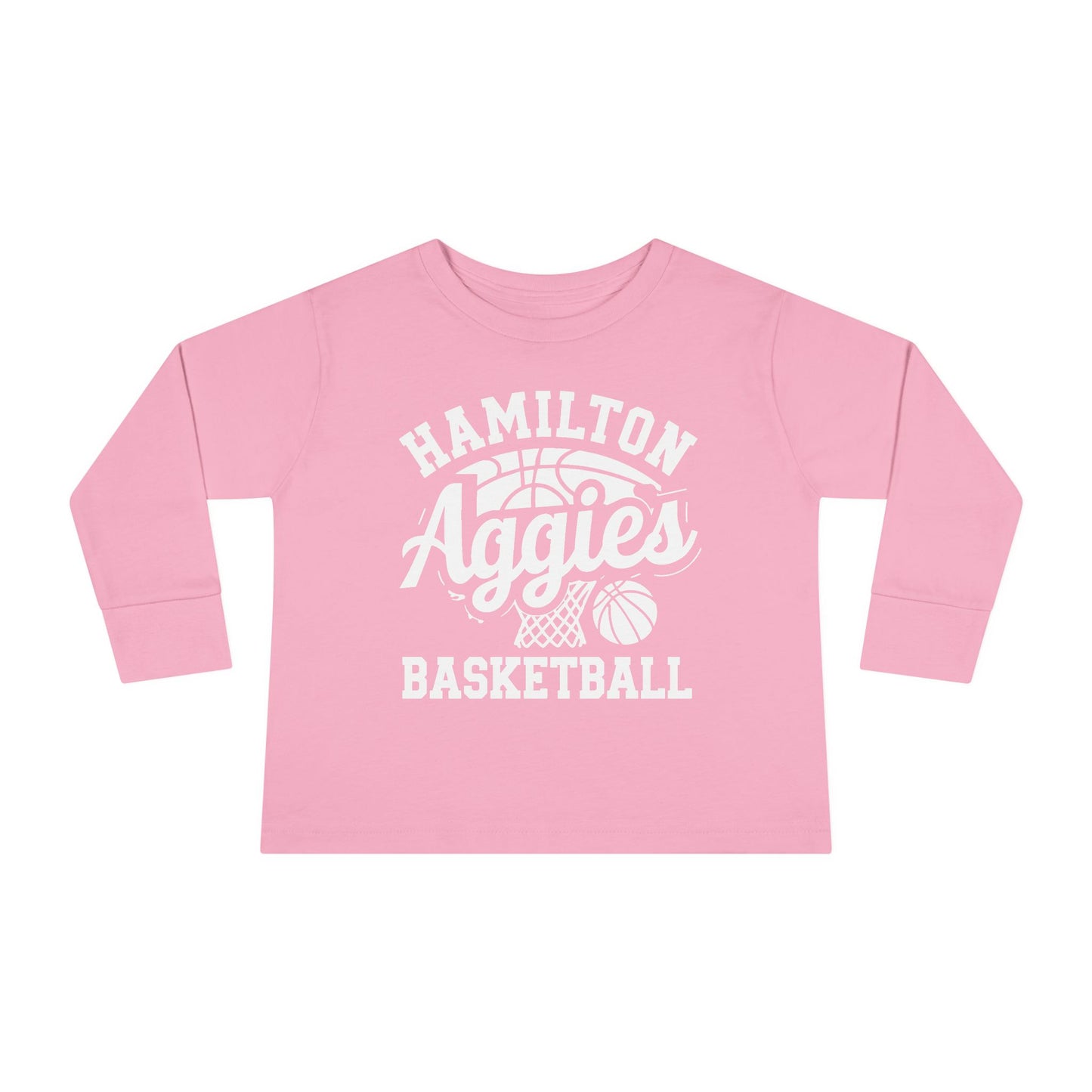 Toddler Long Sleeve Tee \ Hamilton Aggies Basketball \ HABBG1