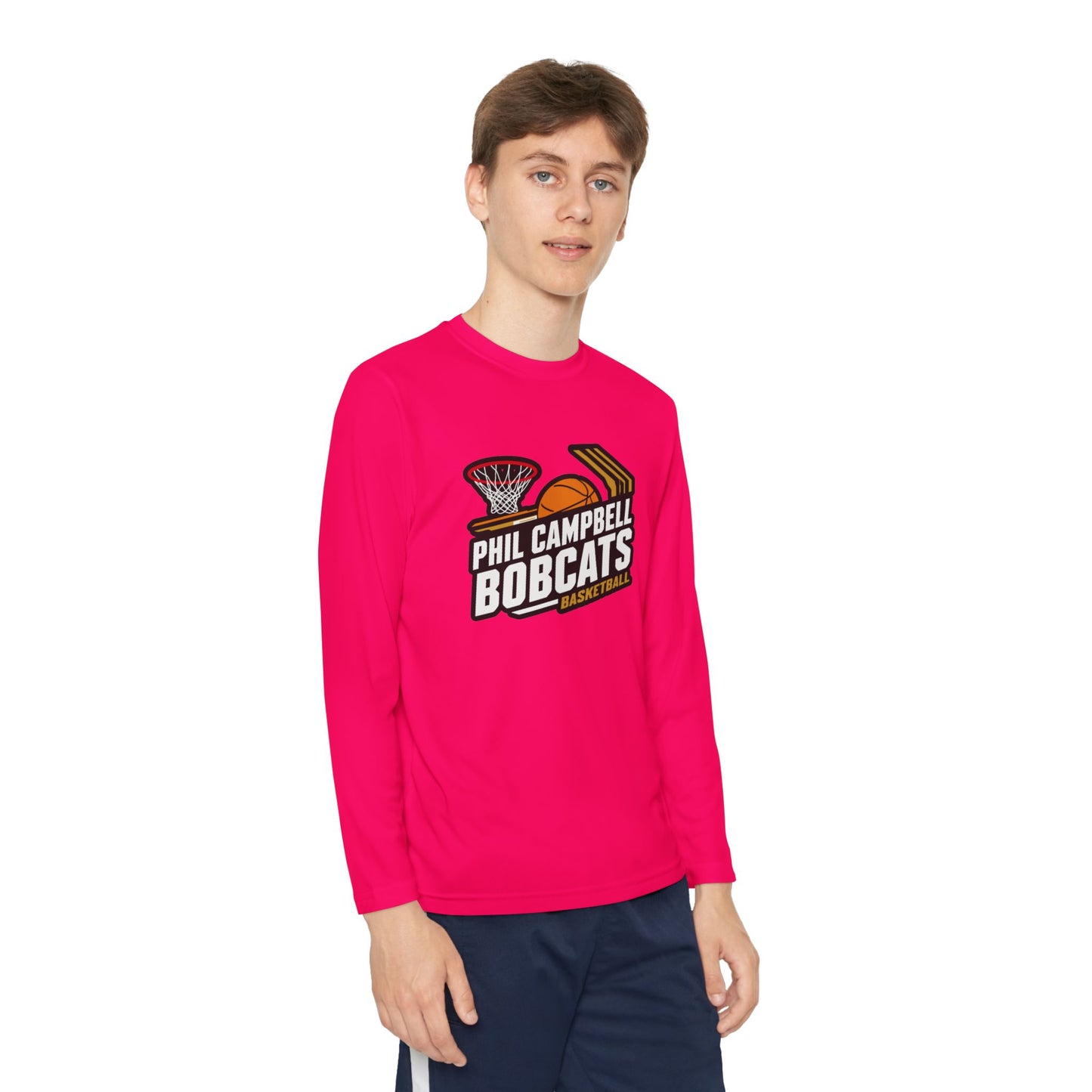 Youth Long Sleeve Tee \ Phil Campbell Bobcats Basketball \ PCBBK1