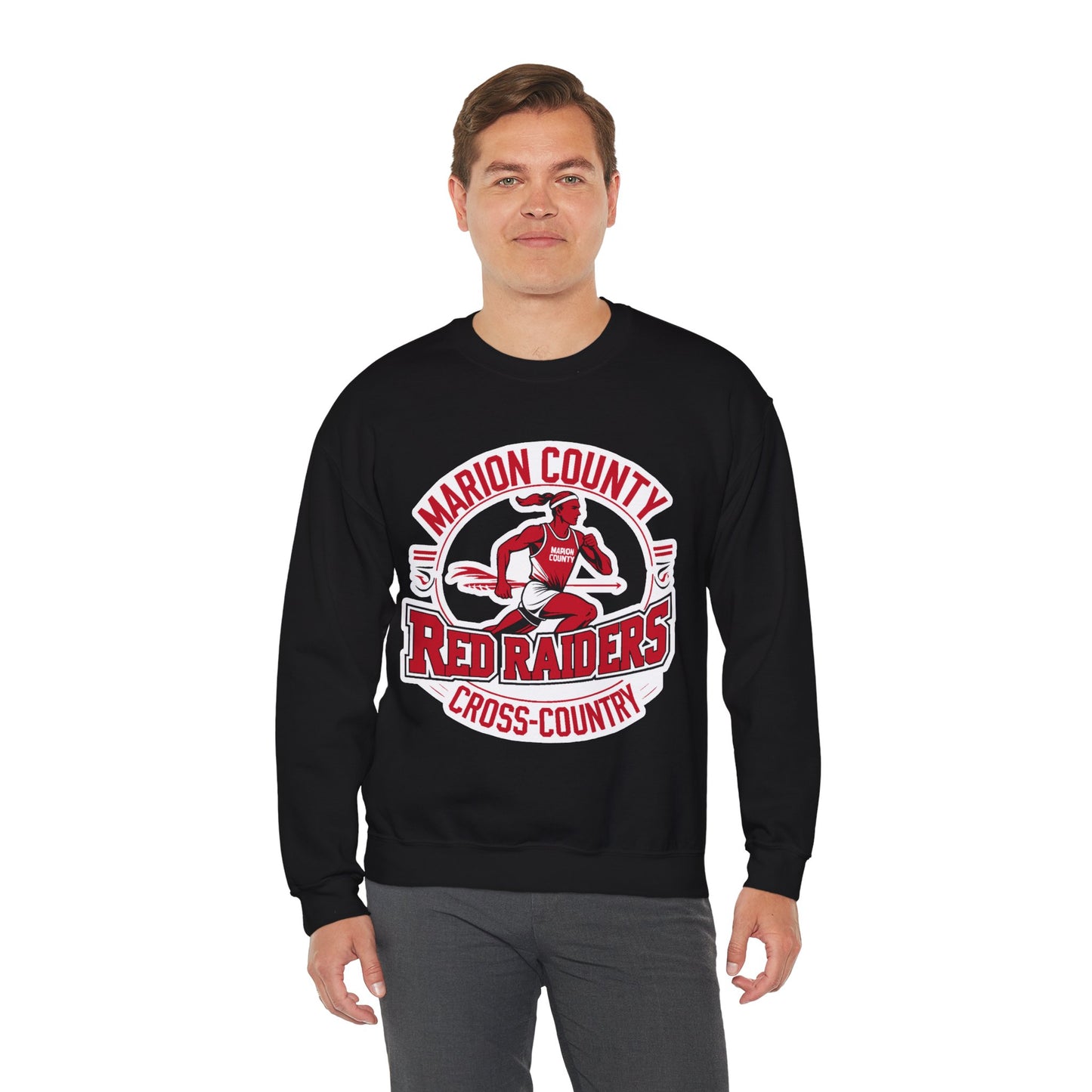Adult Crewneck Sweatshirt \ Marion County Red Raiders Cross-Country \ MCCC2
