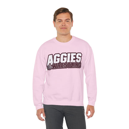 Adult Crewneck Sweatshirt \ Hamilton Aggies Wrestling \ HAW3