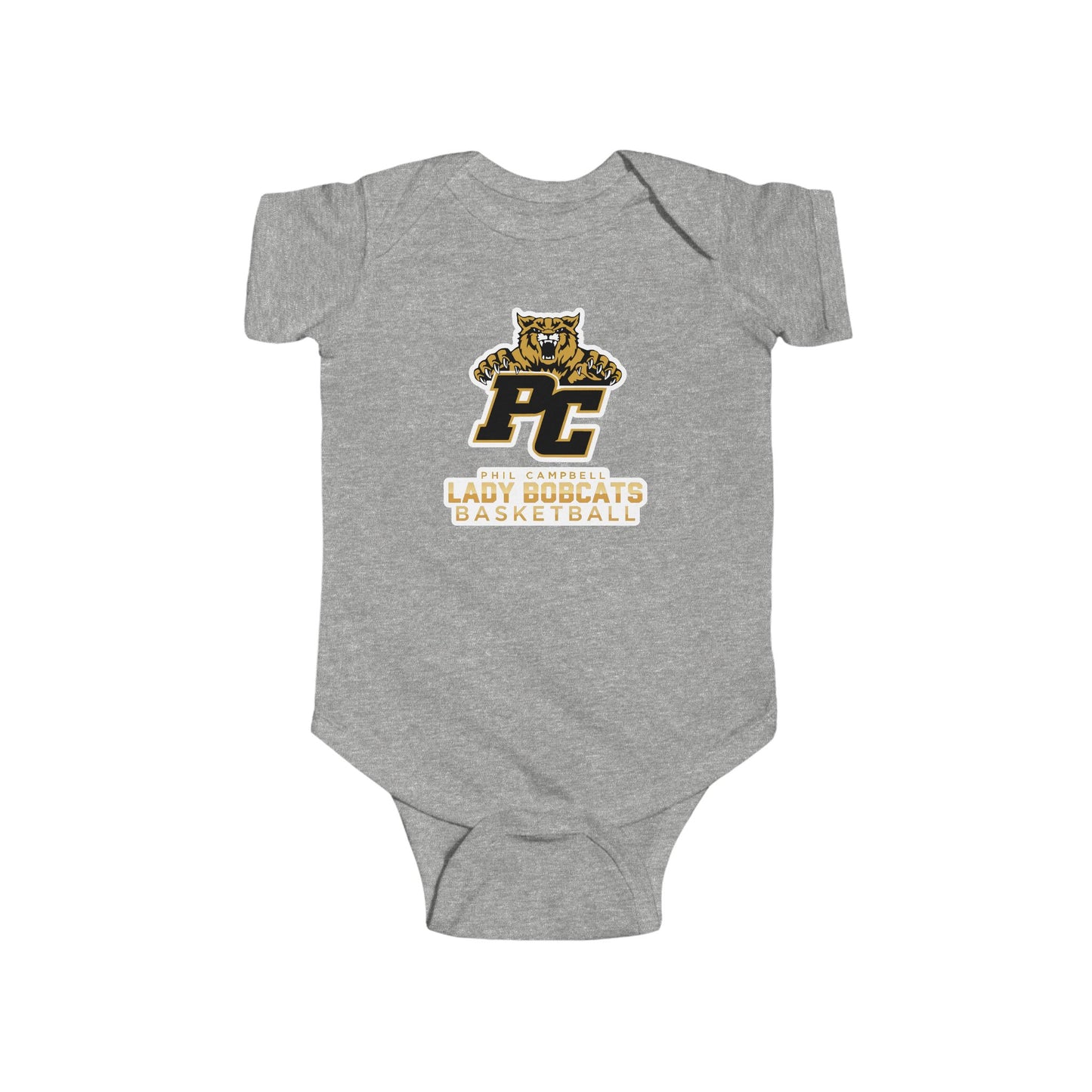 Short Sleeve Baby Bodysuit \ Phil Campbell Bobcats Basketball \ PCBBKG1