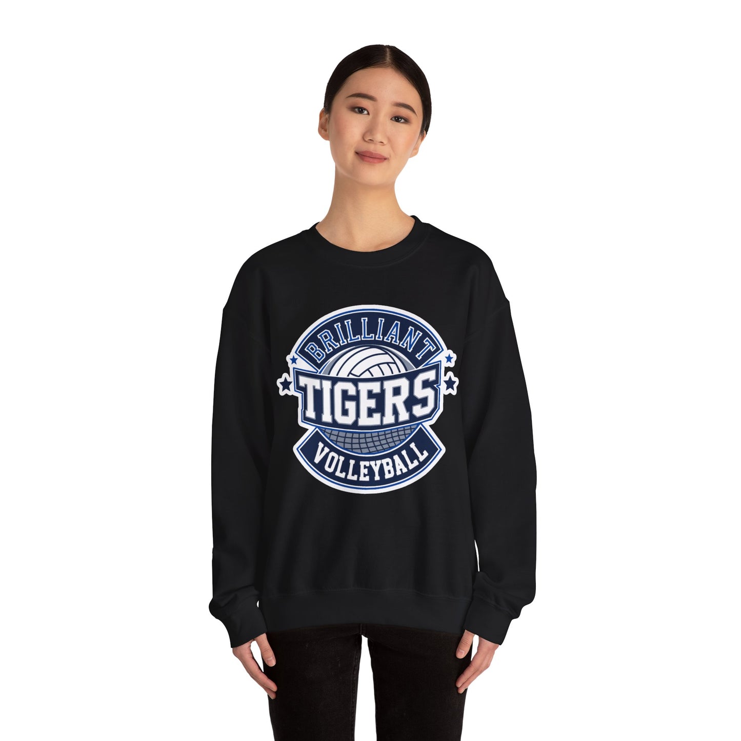 Adult Crewneck Sweatshirt \ Brilliant Tigers Volleyball \ BTV1