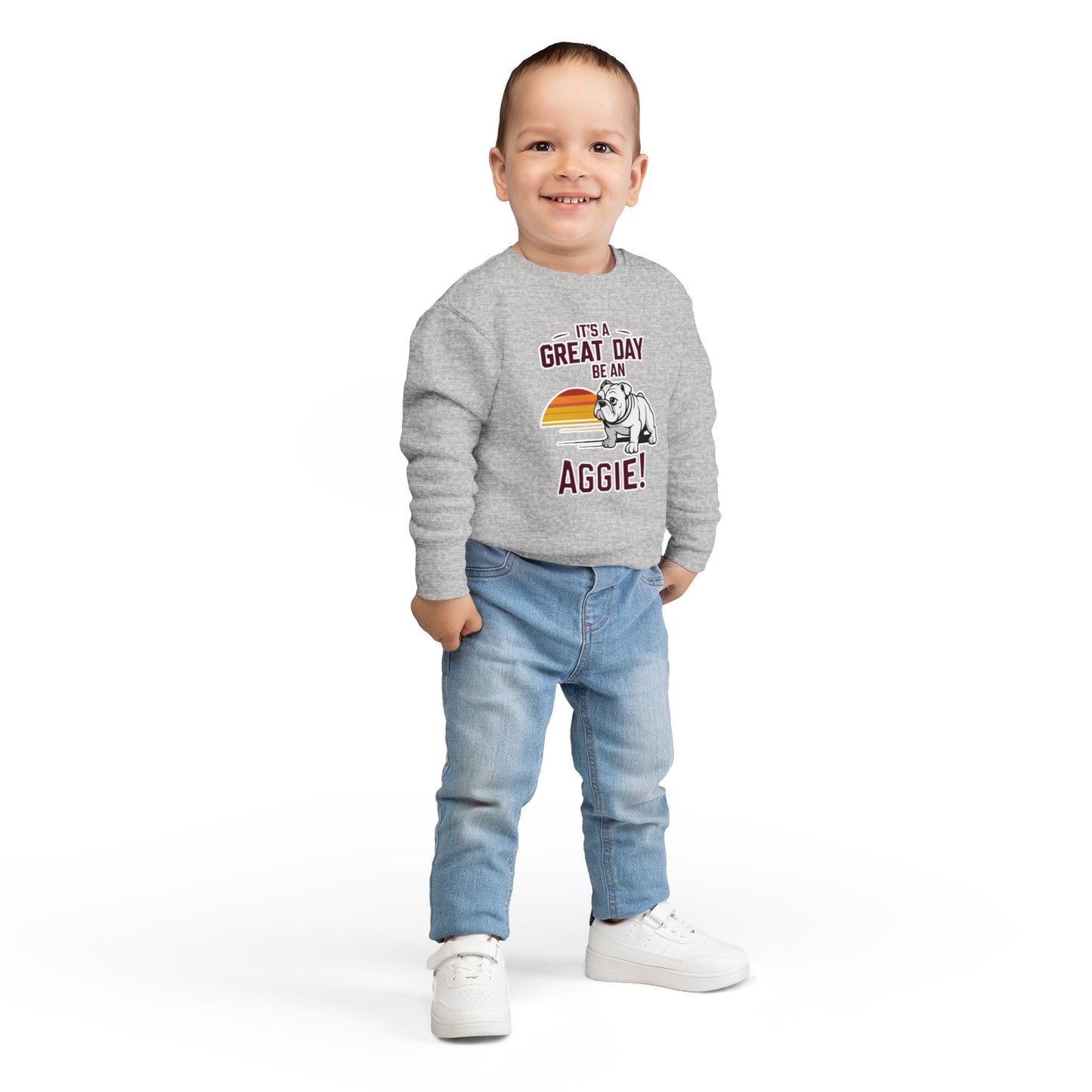 Toddler Crewneck Sweatshirt \ It's a Great Day to be an Aggie! \ GDA3