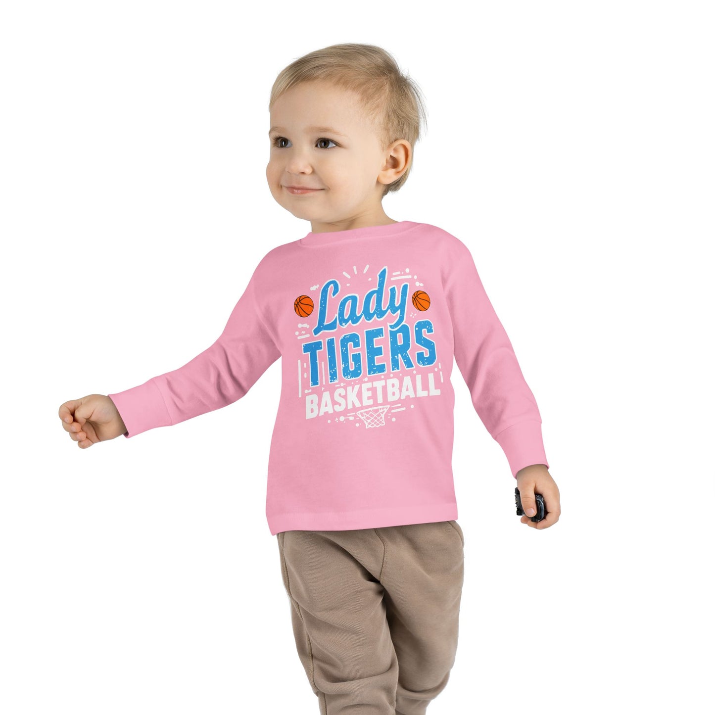 Toddler Long Sleeve Tee \ Brilliant Tigers Basketball \ BTBKG1