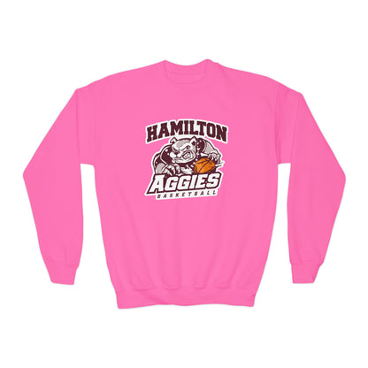 Youth Crewneck Sweatshirt \ Hamilton Aggies Basketball \ HABB1