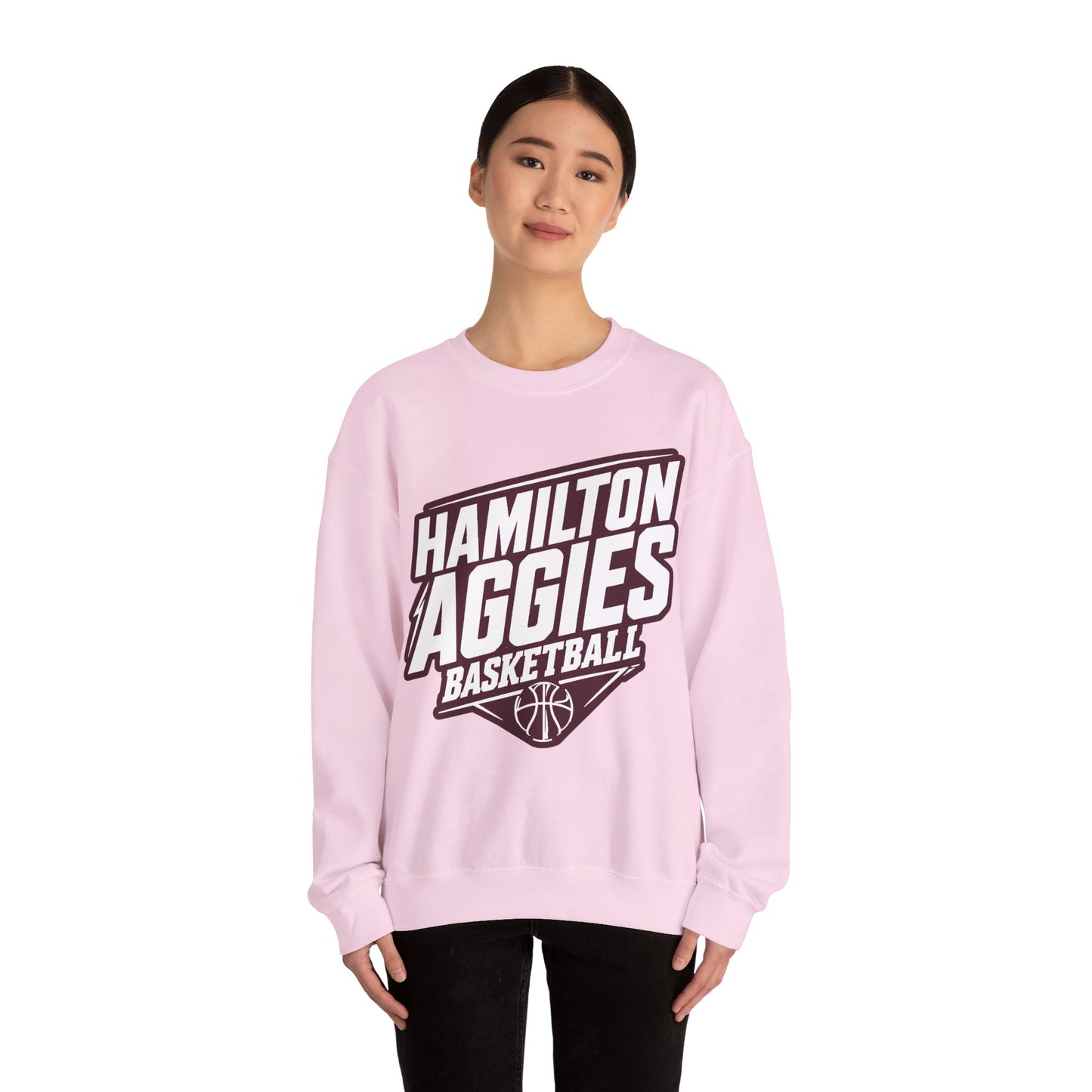 Adult Crewneck Sweatshirt \ Hamilton Aggies Basketball \ HABB2