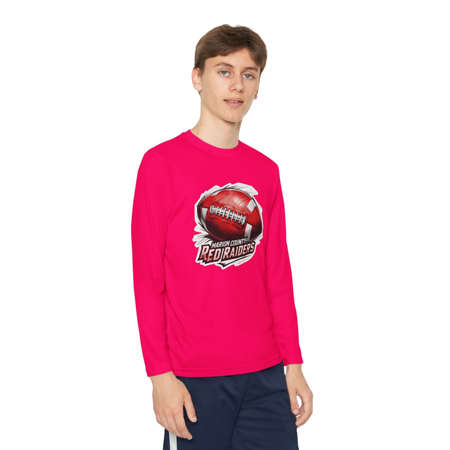 Youth Long Sleeve Tee \ Marion County Red Raiders Football \ MCF1
