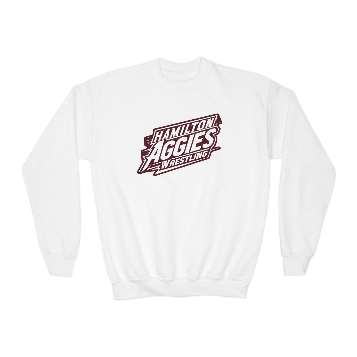 Youth Crewneck Sweatshirt \ Hamilton Aggies Wrestling \ HAW1