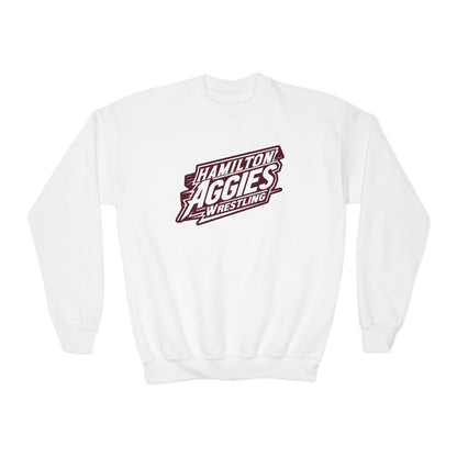 Youth Crewneck Sweatshirt \ Hamilton Aggies Wrestling \ HAW1