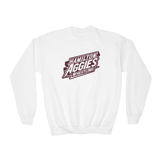 Youth Crewneck Sweatshirt \ Hamilton Aggies Wrestling \ HAW1