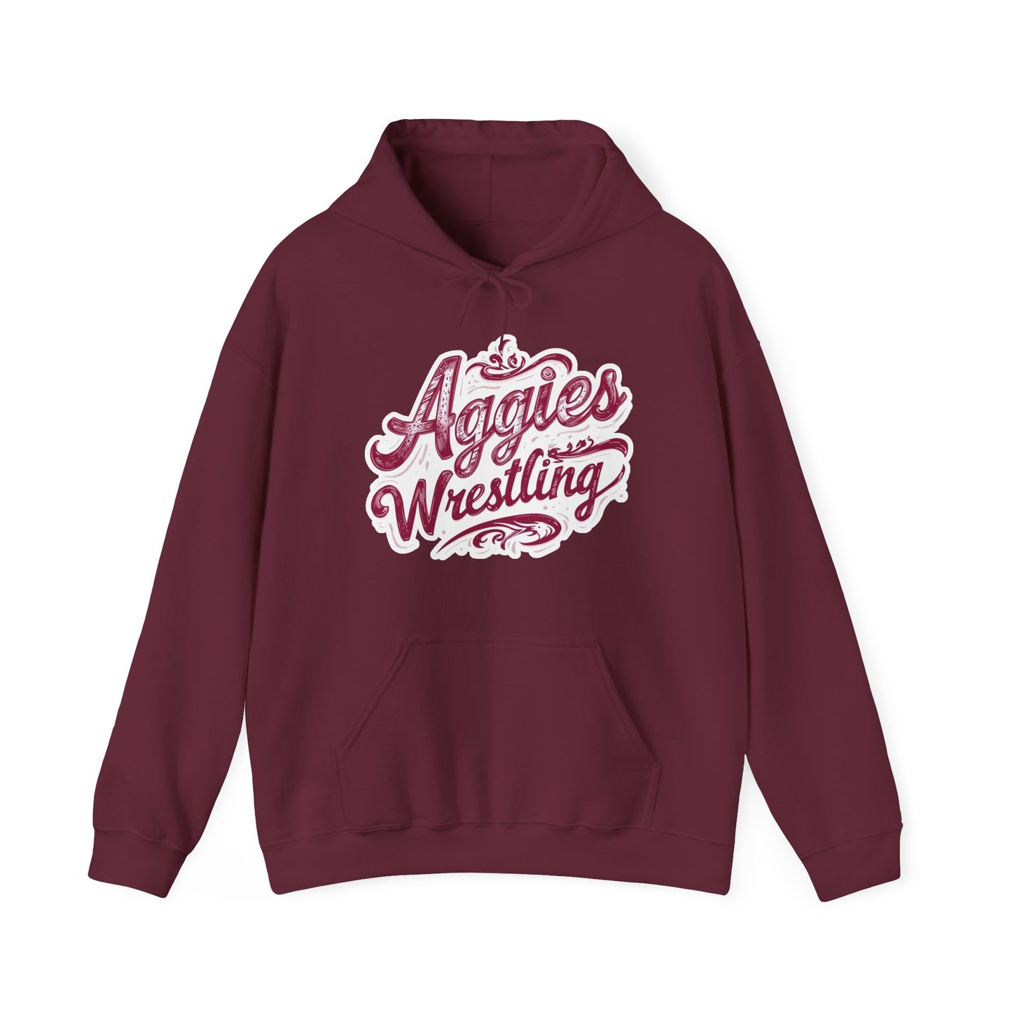 Adult Hoodie Sweatshirt \ Hamilton Aggies Wrestling \ HAWG2