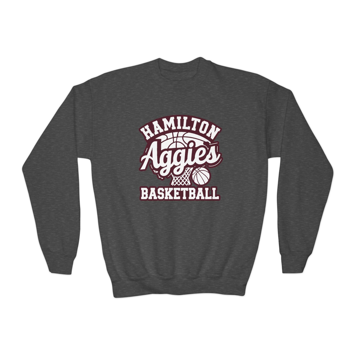 Youth Crewneck Sweatshirt \ Hamilton Aggies Basketball \ HABBG1