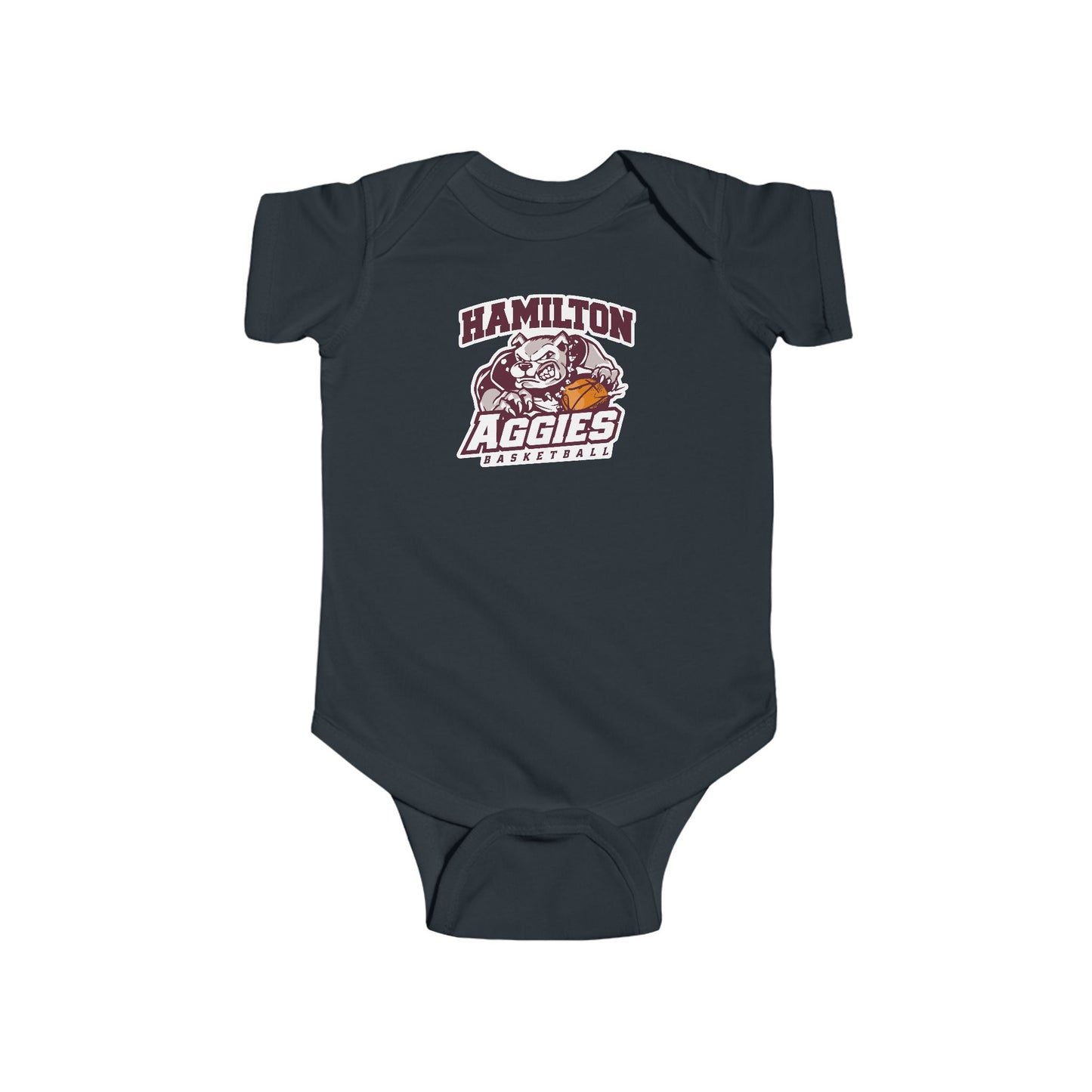 Short Sleeve Baby Bodysuit \ Hamilton Aggies Basketball \ HABB1