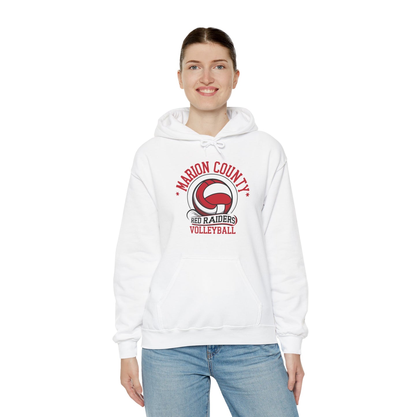 Adult Hoodie Sweatshirt \ Marion County Red Raiders Volleyball \ MCV1