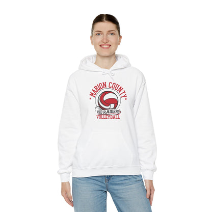 Adult Hoodie Sweatshirt \ Marion County Red Raiders Volleyball \ MCV1