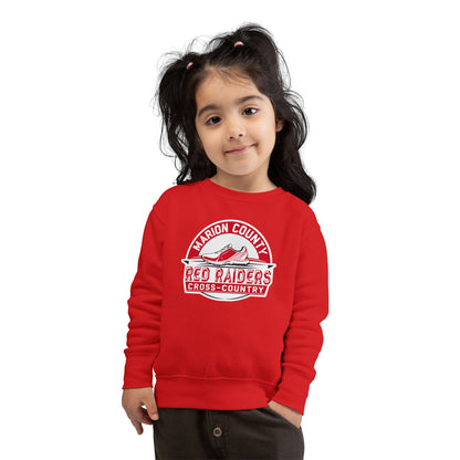 Toddler Crewneck Sweatshirt \ Marion County Red Raiders Cross-Country \ MCCC1
