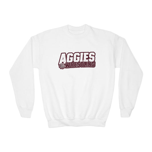 Youth Crewneck Sweatshirt \ Hamilton Aggies Wrestling \ HAW3