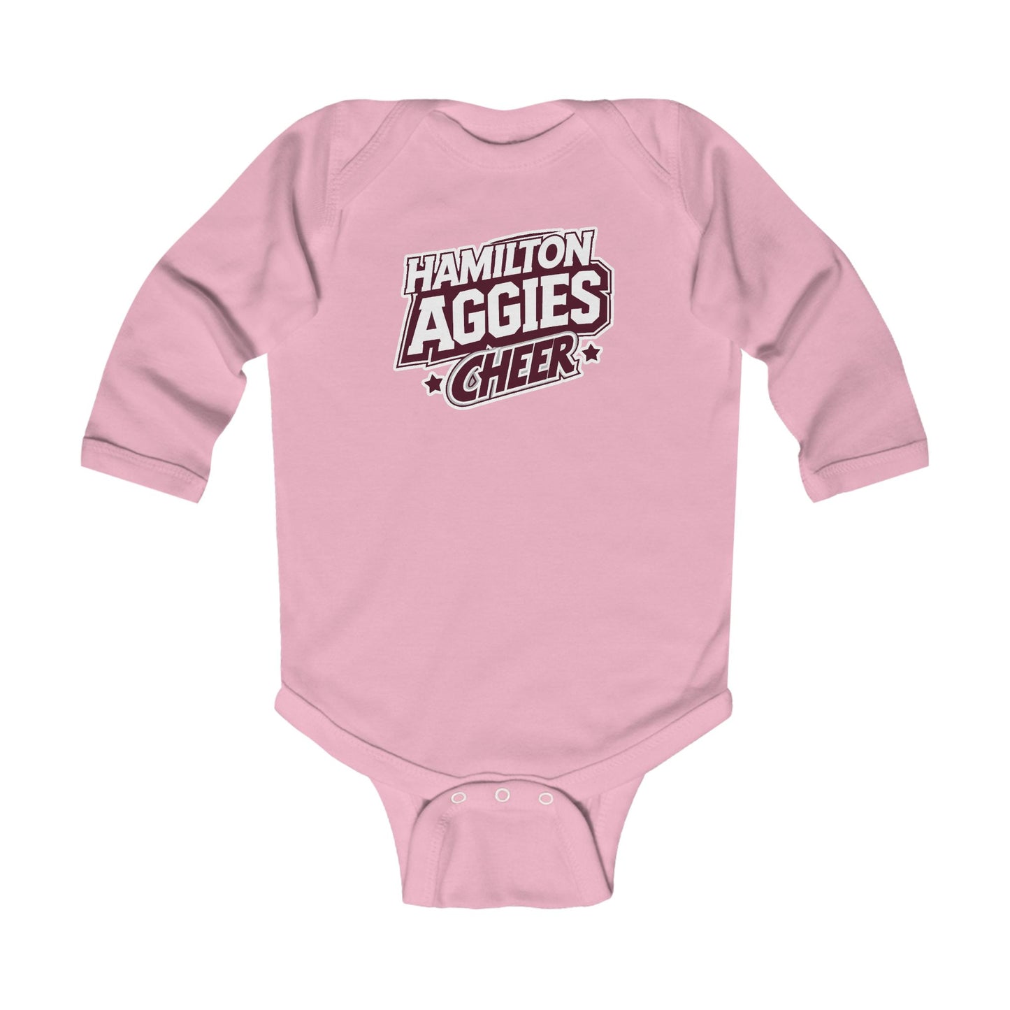 Long Sleeve Baby Bodysuit \ Hamilton Aggies Cheer \ HAC1