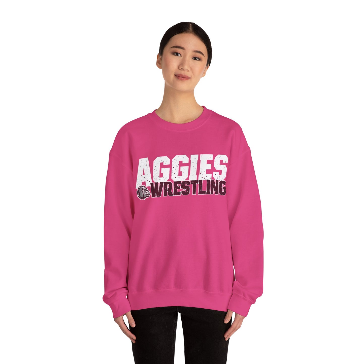 Adult Crewneck Sweatshirt \ Hamilton Aggies Wrestling \ HAW3