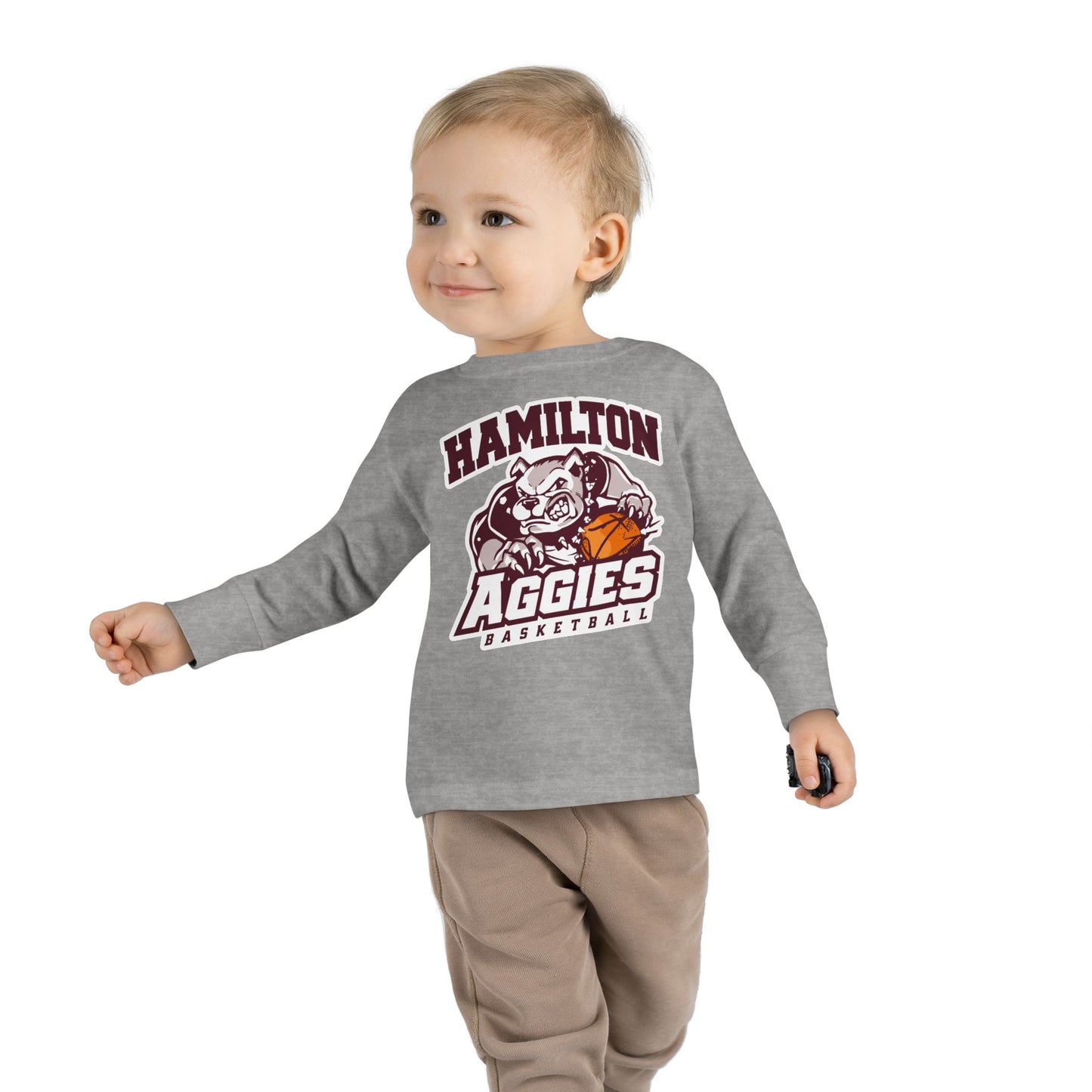 Toddler Long Sleeve Tee \ Hamilton Aggies Basketball \ HABB1