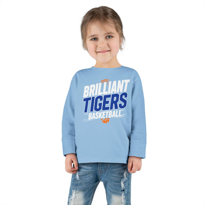 Toddler Long Sleeve Tee \ Brilliant Tigers Basketball \ BTBK1