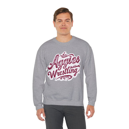 Adult Crewneck Sweatshirt \ Hamilton Aggies Wrestling \ HAWG2