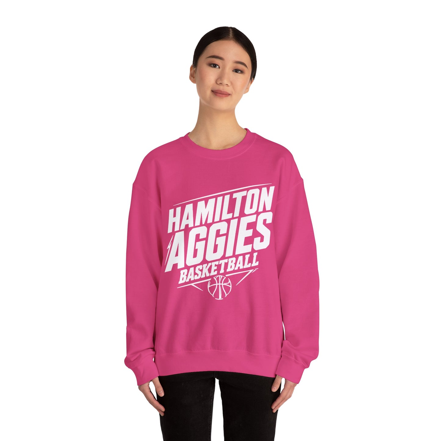 Adult Crewneck Sweatshirt \ Hamilton Aggies Basketball \ HABB2