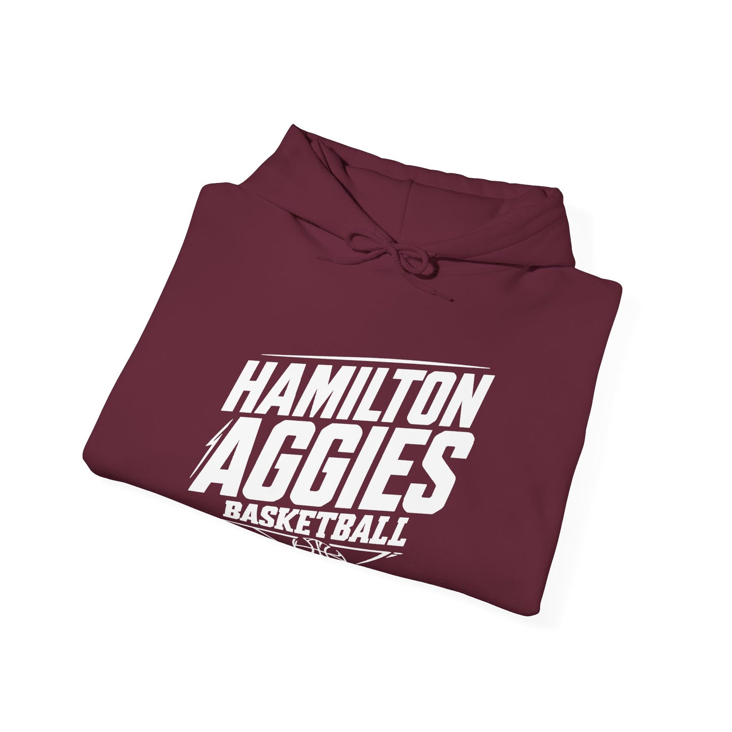 Adult Hoodie Sweatshirt \ Hamilton Aggies Basketball \ HABB2