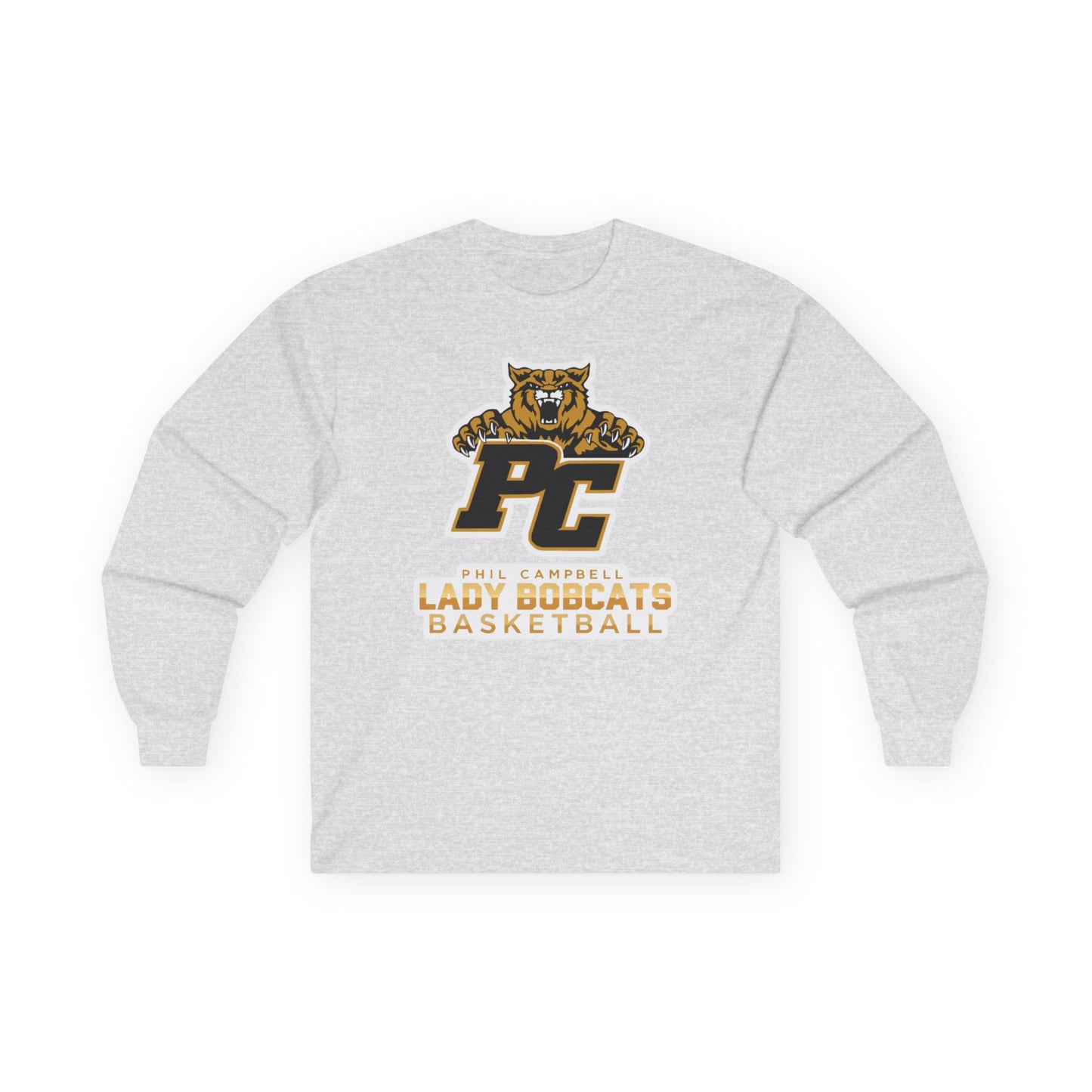 Adult Long Sleeve Tee \ Phil Campbell Bobcats Basketball \ PCBBKG1