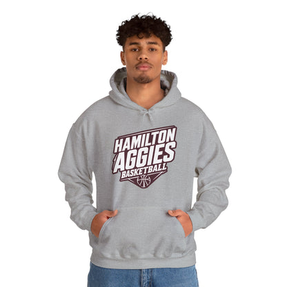 Adult Hoodie Sweatshirt \ Hamilton Aggies Basketball \ HABB2