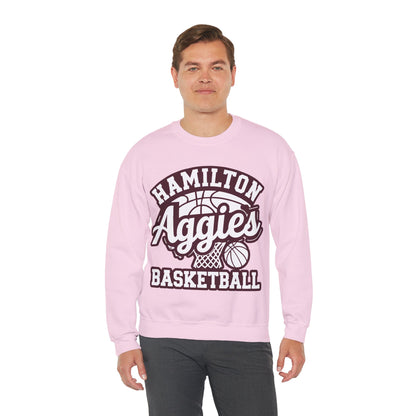 Adult Crewneck Sweatshirt \ Hamilton Aggies Basketball \ HABBG1