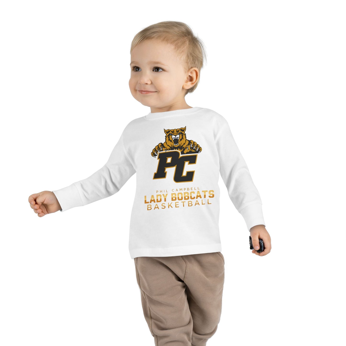Toddler Long Sleeve Tee \ Phil Campbell Bobcats Basketball \ PCBBKG1