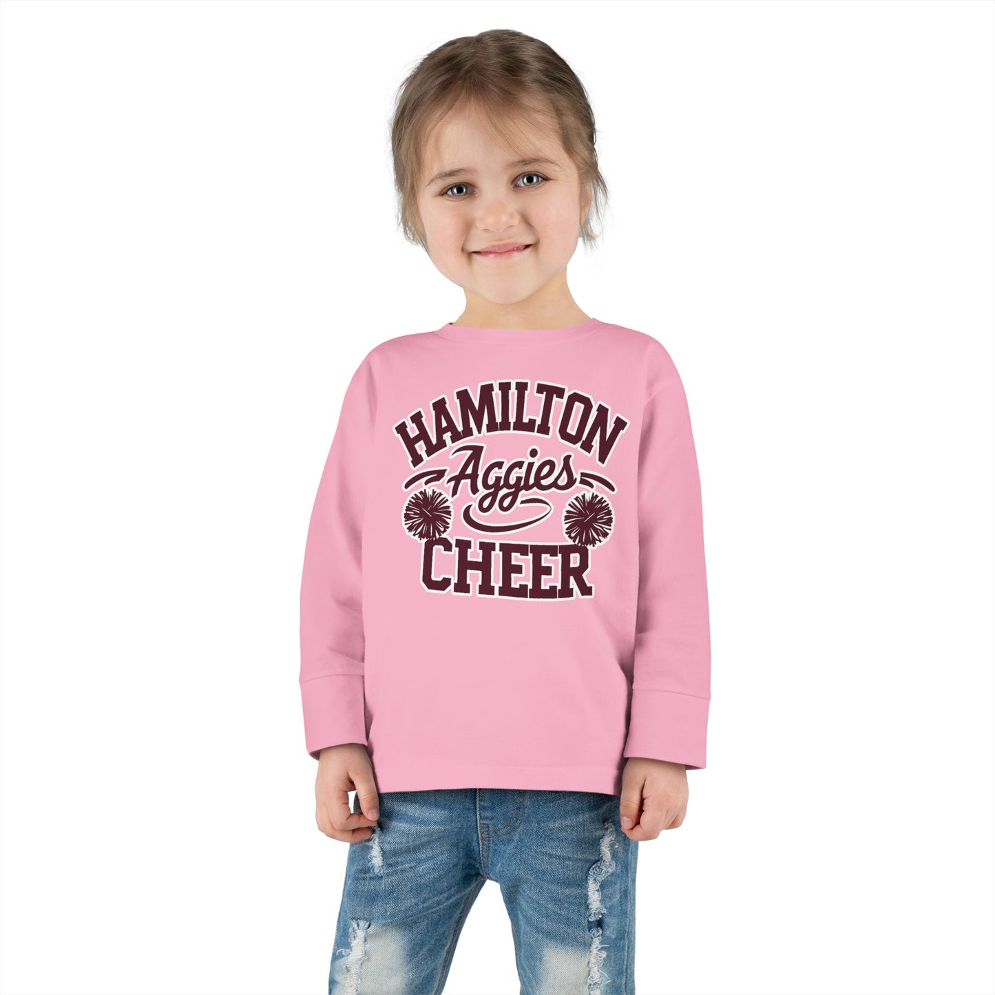 Toddler Long Sleeve Tee \ Hamilton Aggies Cheer \ Style HAC2