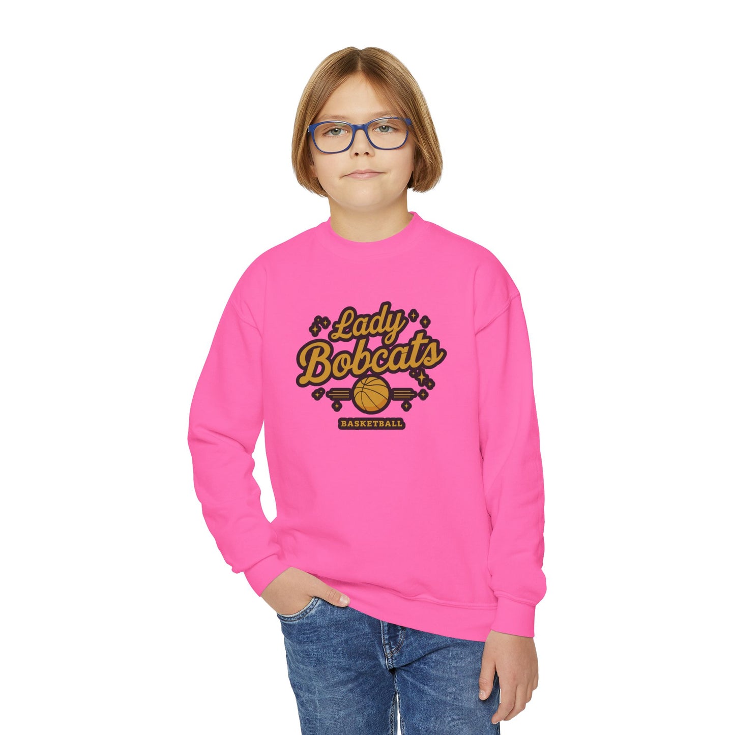 Youth Crewneck Sweatshirt \ Phil Campbell Bobcats Basketball \ PCBBKG2