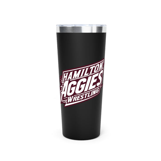 22oz Copper Insulated Tumbler \ Hamilton Aggies Wrestling \ HAW1