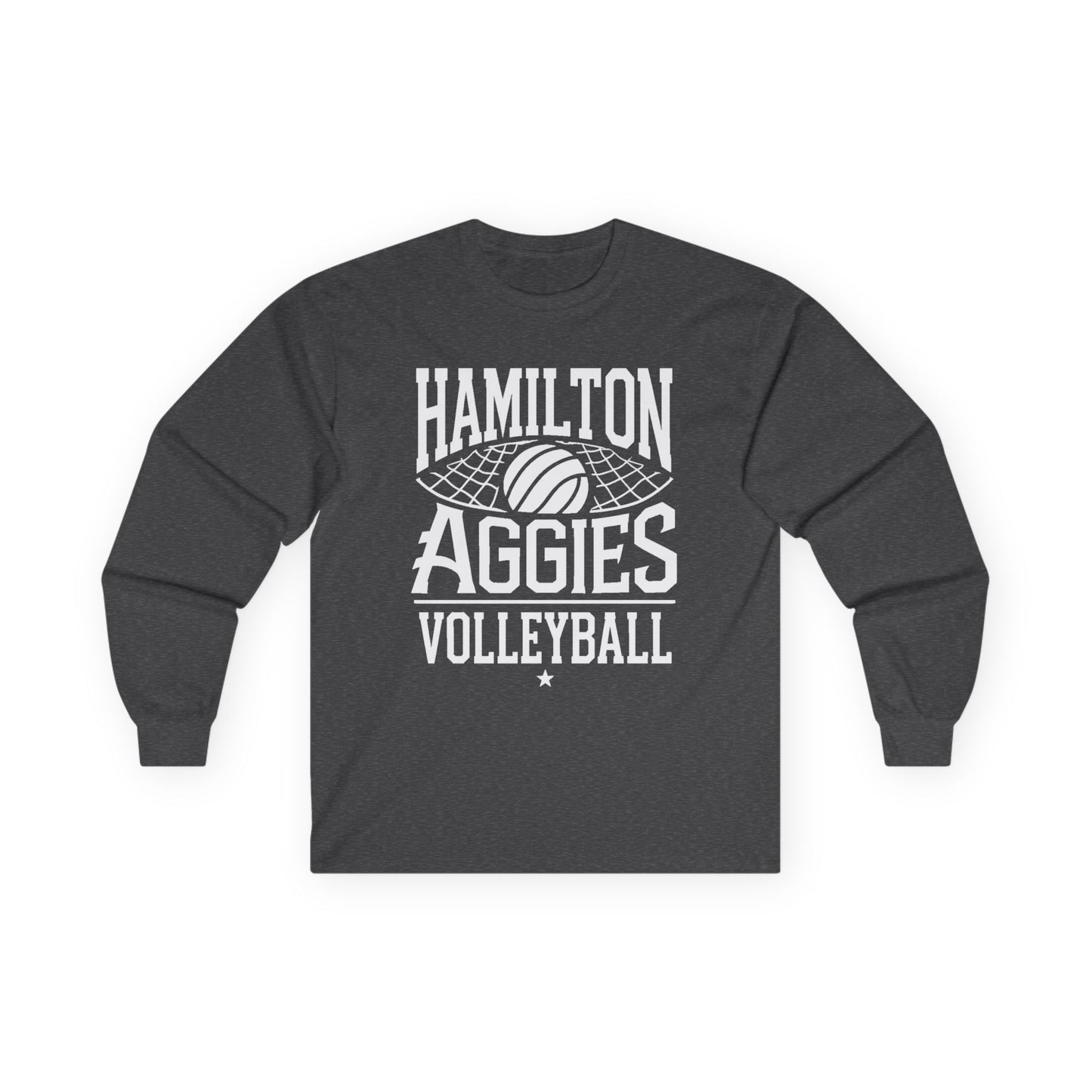 Adult Long Sleeve Tee \ Hamilton Aggies Volleyball \ HAV2