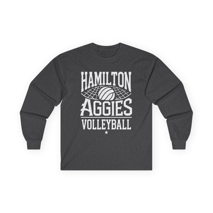 Adult Long Sleeve Tee \ Hamilton Aggies Volleyball \ HAV2