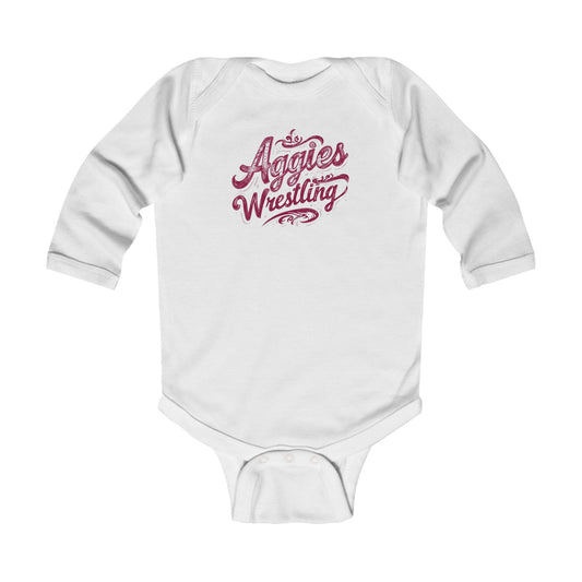 Long Sleeve Baby Bodysuit \ Hamilton Aggies Wrestling \ HAWG2