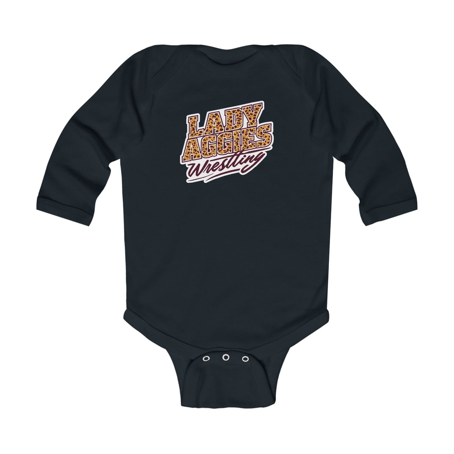Long Sleeve Baby Bodysuit \ Hamilton Aggies Wrestling \ HAWG3