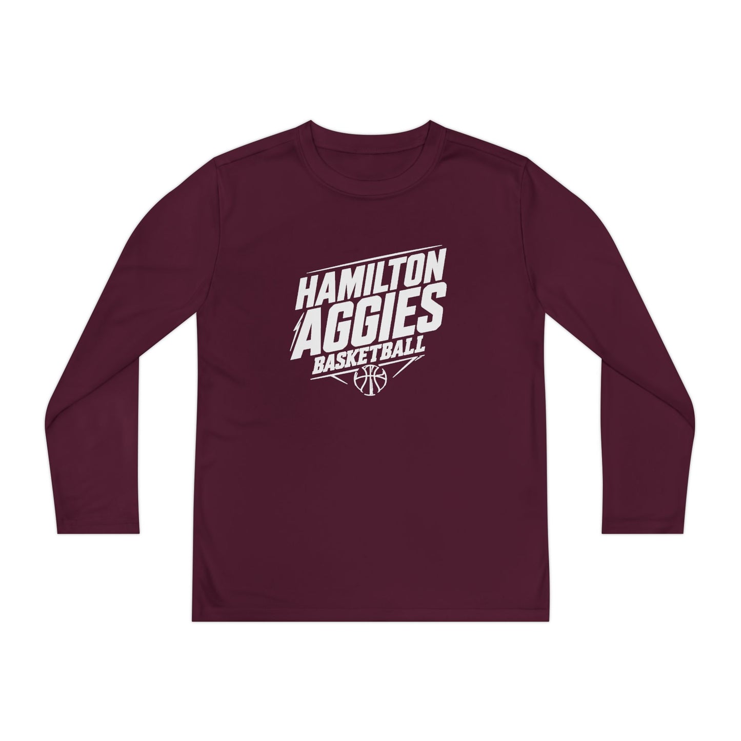 Youth Long Sleeve Tee \ Hamilton Aggies Basketball \ HABB2